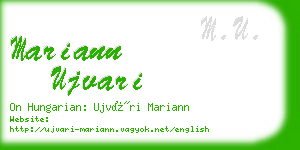 mariann ujvari business card